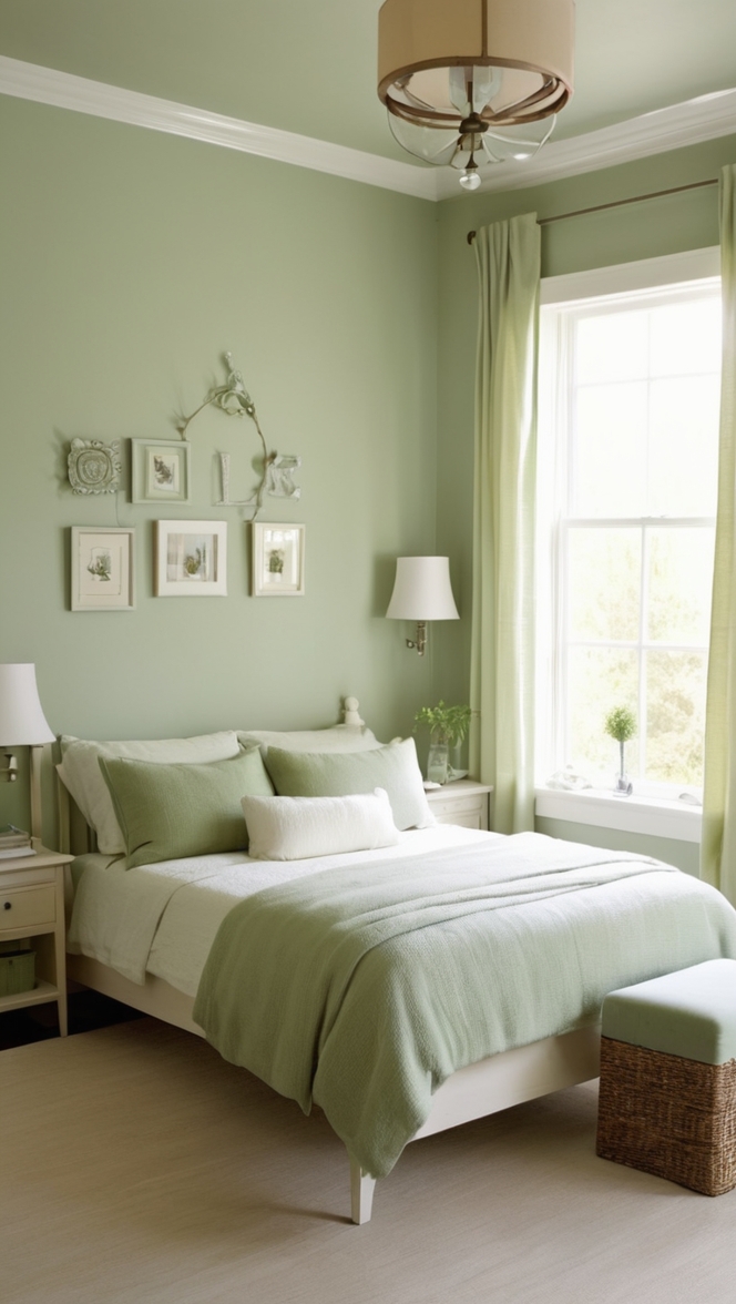 sage green paint, best sage green paint, sage green bedroom ideas, sage green room decor, light sage green walls