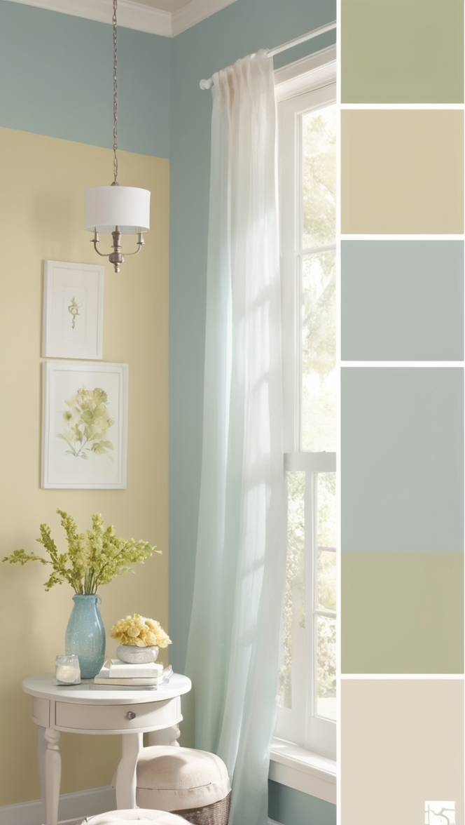 spring color palette, light color scheme, pastel color scheme, soft color palette, gentle hues