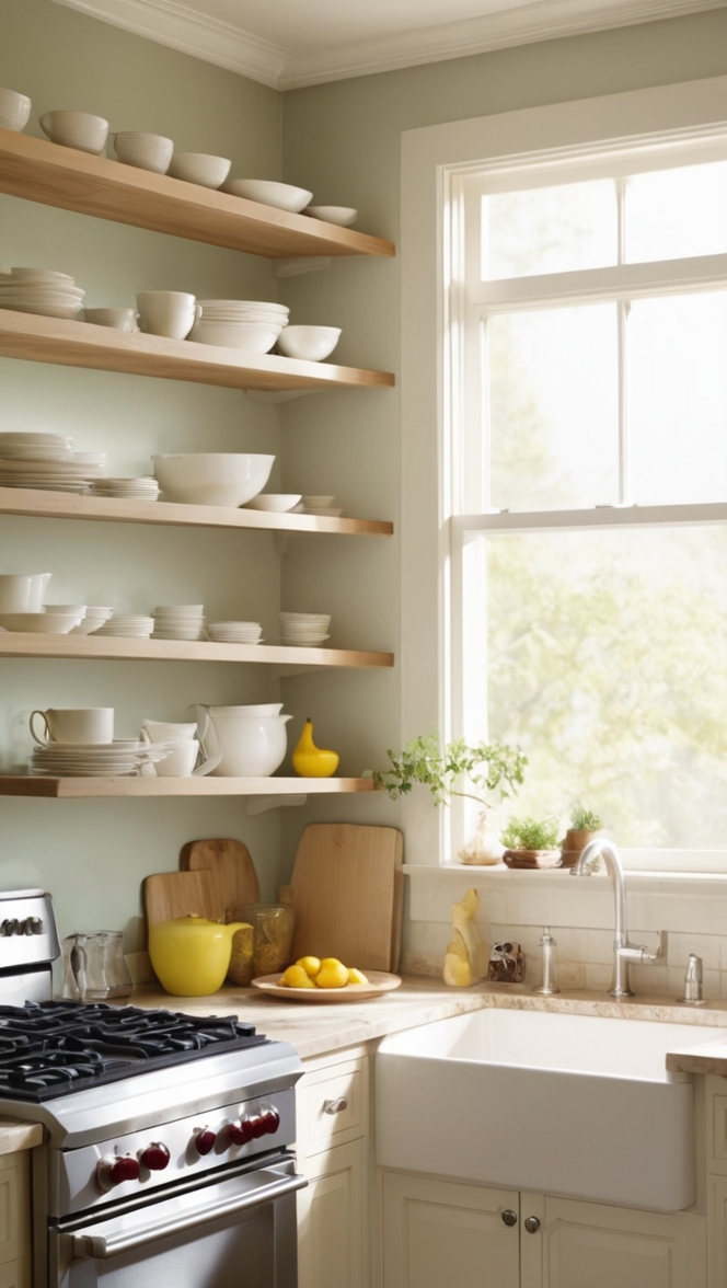 kitchen stone countertops, kitchen cabinet organization, kitchen pendant lighting, kitchen open shelving, kitchen island with seating