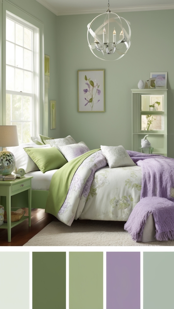 purple and green decor, purple and green paint, purple and green bedding, purple and green curtains, purple and green furniture