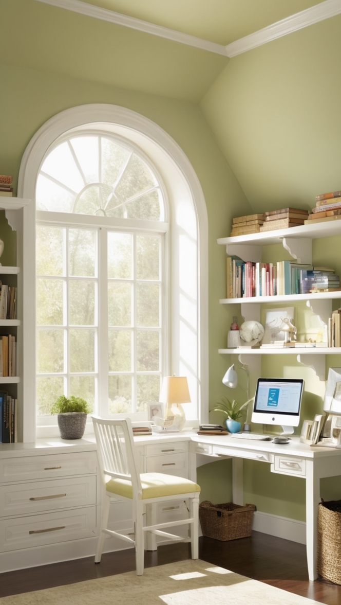 home office design, small office setup, home library furniture, workspace organization, office storage ideas