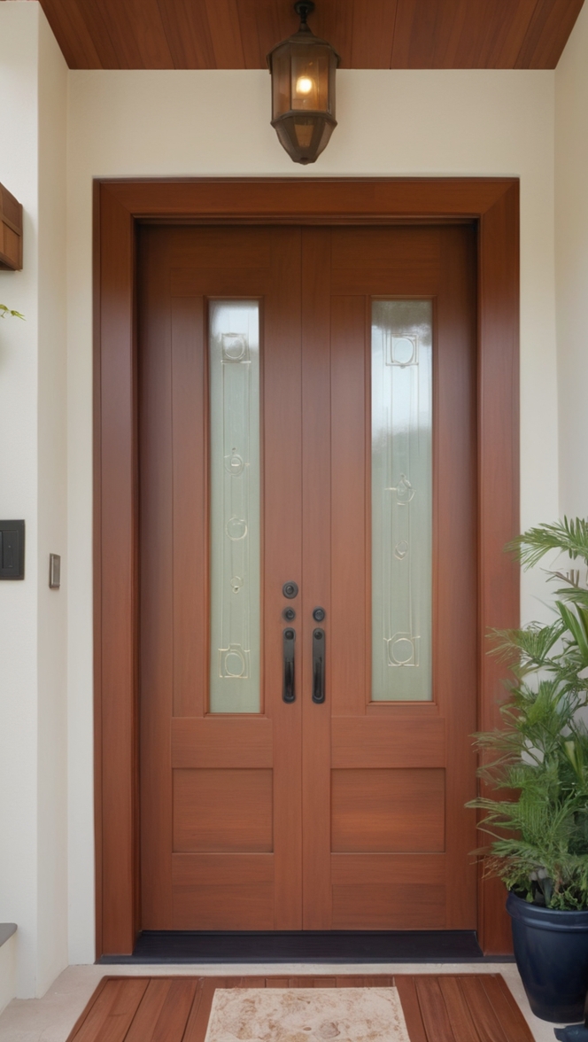 wooden main door design, modern double doors, entrance door design, contemporary entryway door, front entrance door