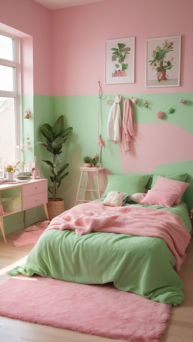 pink and green bedroom decor, pink and green bedroom ideas, pink and green bedroom design, pink and green bedroom accessories, pink and green bedroom inspiration