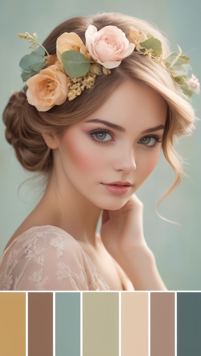 vintage color palette, retro color scheme, antique color chart, classic color combination, old-fashioned color selection