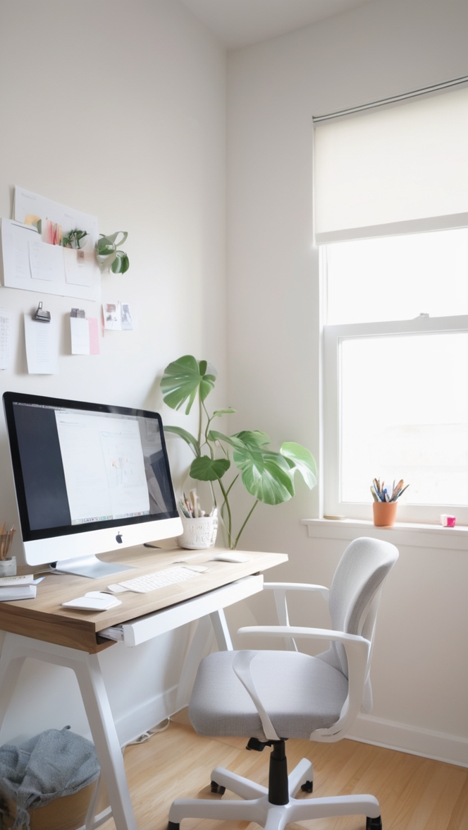 Home office setup , Workspace organization , Office desk essentials , Modern office design , Ergonomic office furniture