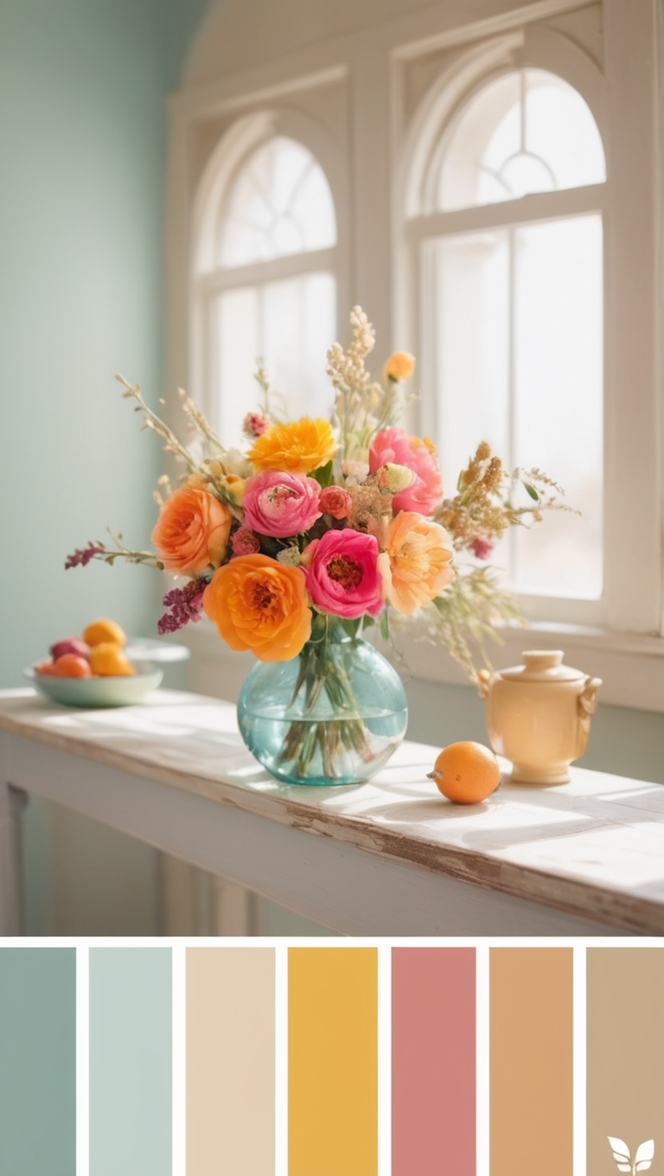 color schemes, vibrant hues, striking shades, intense colors, vivid tones