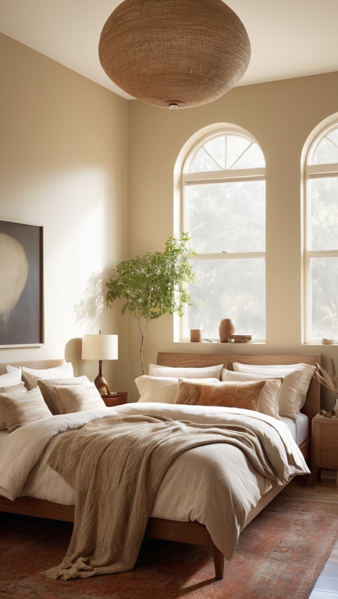 luxury bedroom decor, earthy bedroom design, high-end bedroom furniture, elegant bedroom accessories, opulent bedroom accents