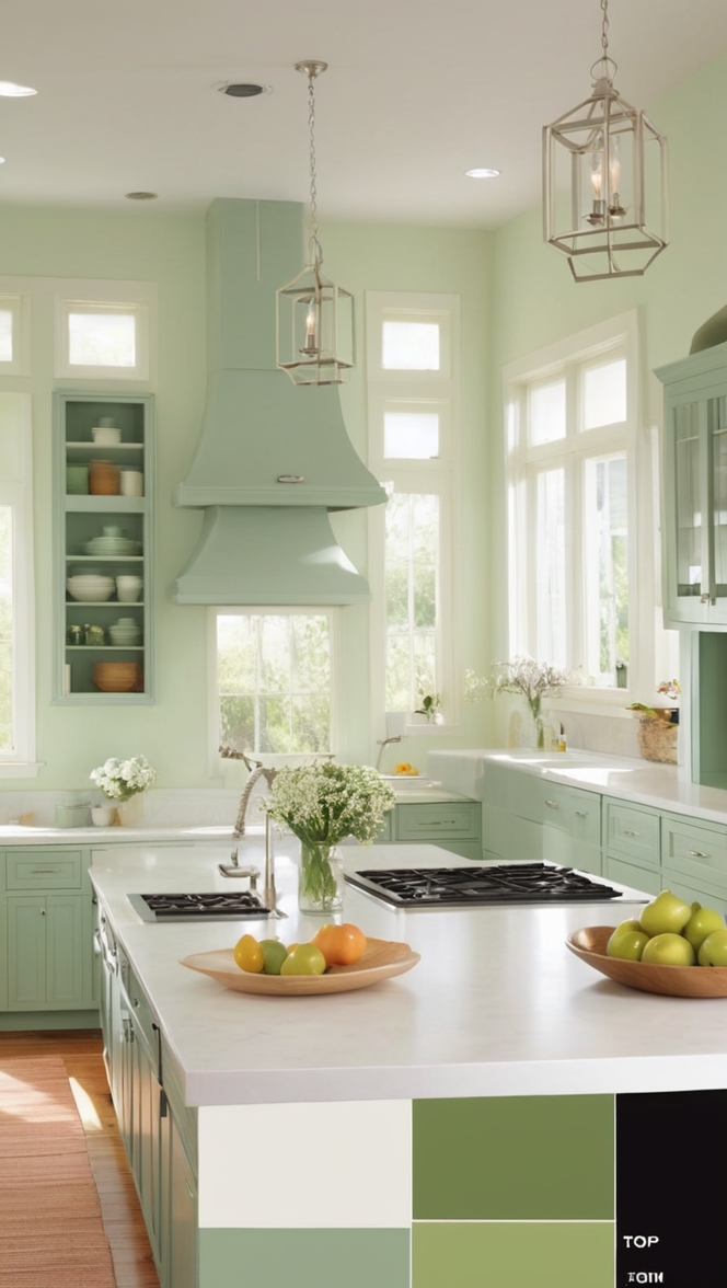 kitchen renovation, green kitchen decor, modern kitchen design, white kitchen cabinets, kitchen remodeling