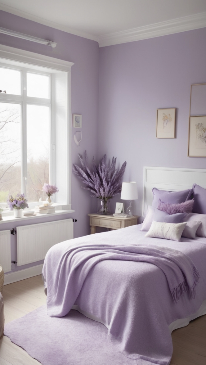 lavender paint colors, lavender decorating ideas, lavender color schemes, lavender interior design, lavender home decor