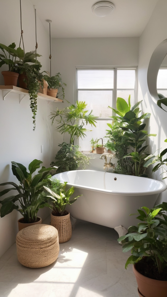houseplants, indoor plant decor, bathroom plant ideas, houseplant display, plant accents