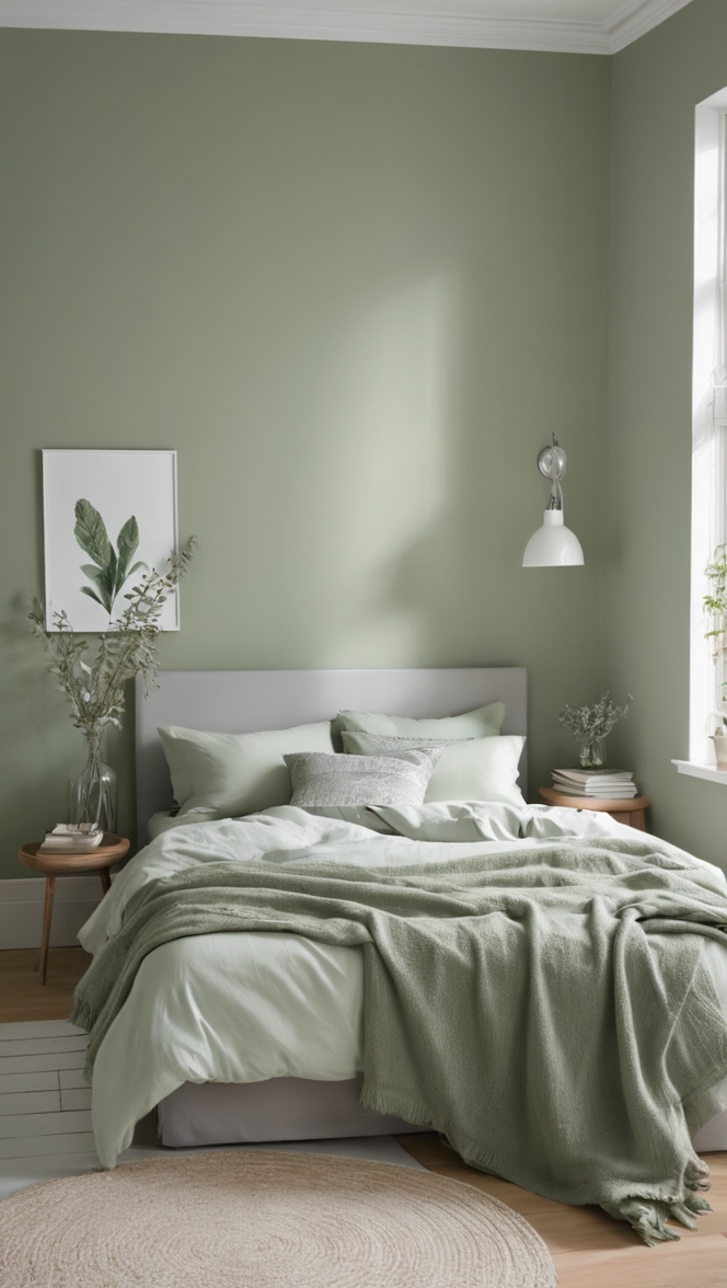 sage green bedding, grey bedroom decor, sage green throw pillows, grey and green bedroom, sage and grey duvet cover