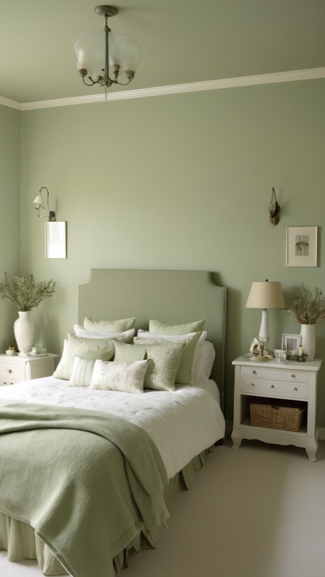 sage green paint colors, sage green bedding, sage green decor, sage green curtains, sage green wall art