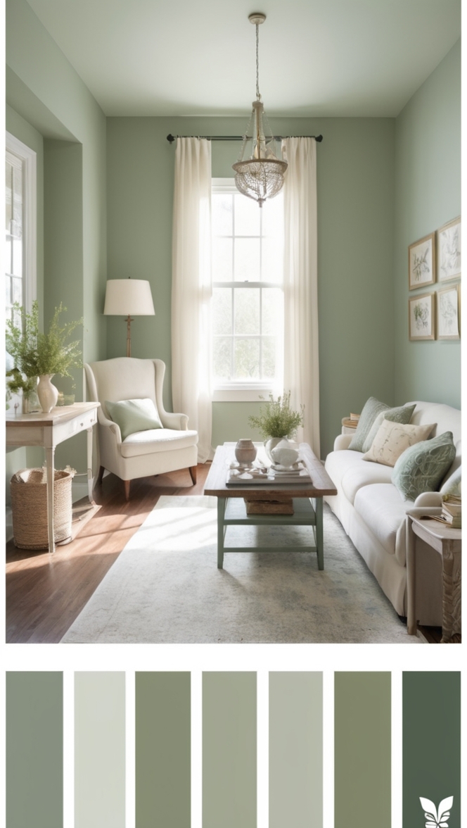 sage green paint, sage green decor, sage green curtains, sage green bedding, sage green wall art