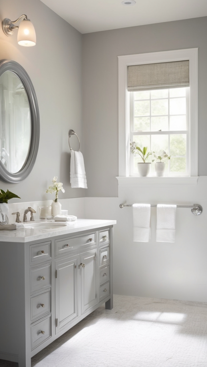 white bathroom tiles, gray bathroom decor, white and gray bathroom ideas, bathroom remodeling, white bathroom vanity