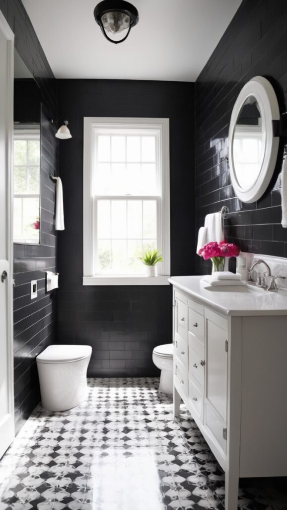 Some creative black and white bathroom tile ideas to consider for a ...