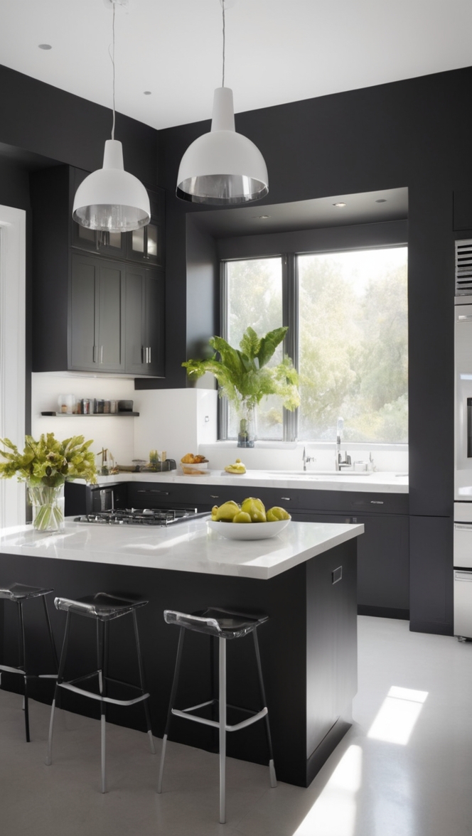 black and white kitchen remodel, modern black and white kitchen, black and white kitchen design, black and white kitchen decor, black and white kitchen cabinets
