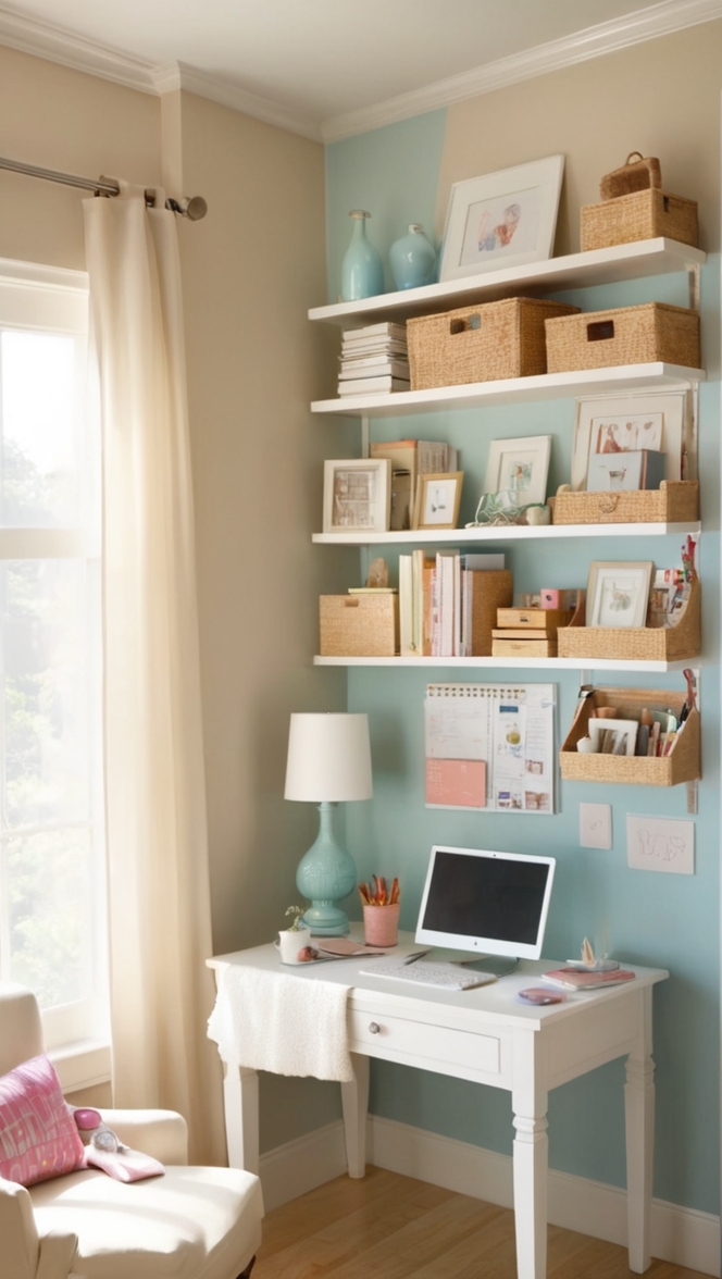 home office decor, small space organization, stylish office furniture, minimalist desk design, cozy workspace ideas