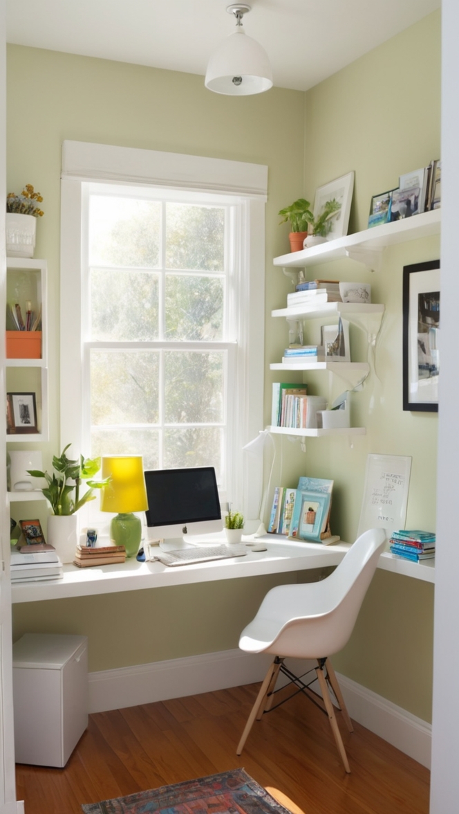 desk organization, office layout, desk storage solutions, compact home office, ergonomic chair