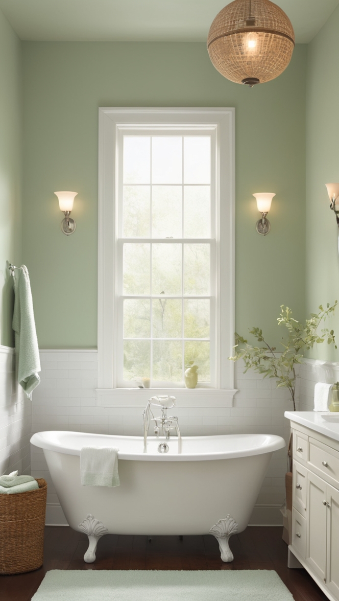 light green bathroom decor, sage green bath accessories, elegant sage green bathroom, light green bathroom tiles, sage green bathroom furniture