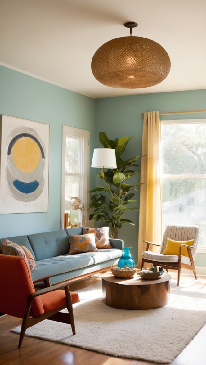 mid century modern furniture, mid century modern decor, eclectic living room, vintage modern decor, mid century modern design