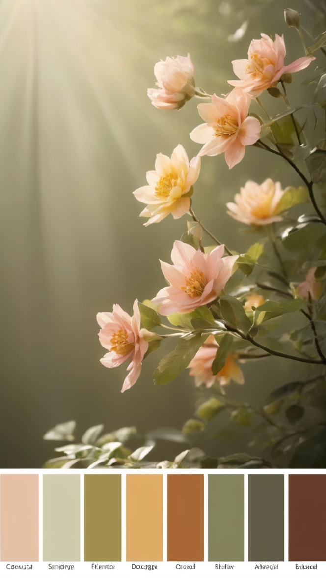 colour scheme, natural shades, rustic hues, earth tone palette, green color palette