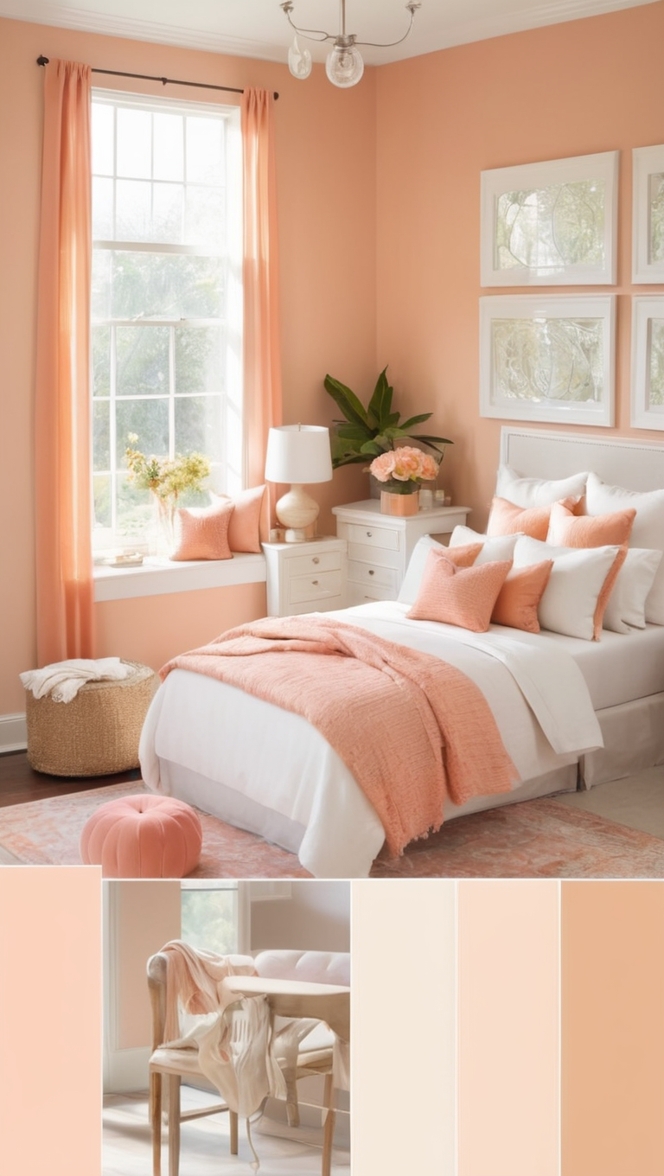 peach color scheme, peach color combination, peach color swatch, peach color palette ideas, peach color inspiration