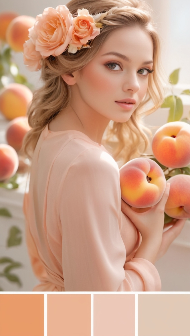 peach color scheme, peach color combination, peach color swatch, peach color palette ideas, peach color inspiration