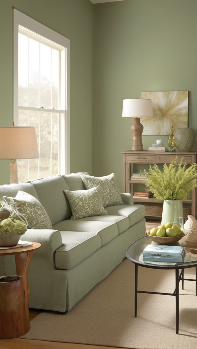 sage green paint colors, accent wall design, best paint for accent wall, sage green living room decor, interior design sage green walls