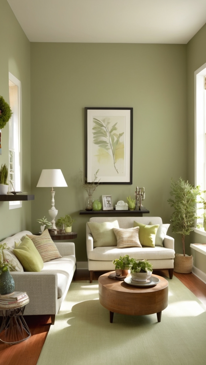 sage green paint colors, accent wall design, best paint for accent wall, sage green living room decor, interior design sage green walls