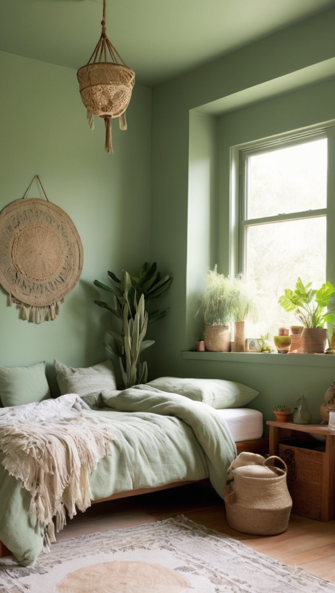 sage green comforter, boho chic bedroom decor, green boho bedding, bohemian bedroom furniture, sage green duvet cover