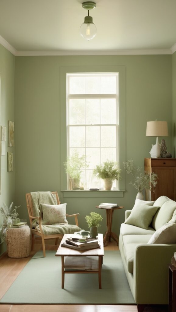 How can I decorate my living room with a sage green color palette ...