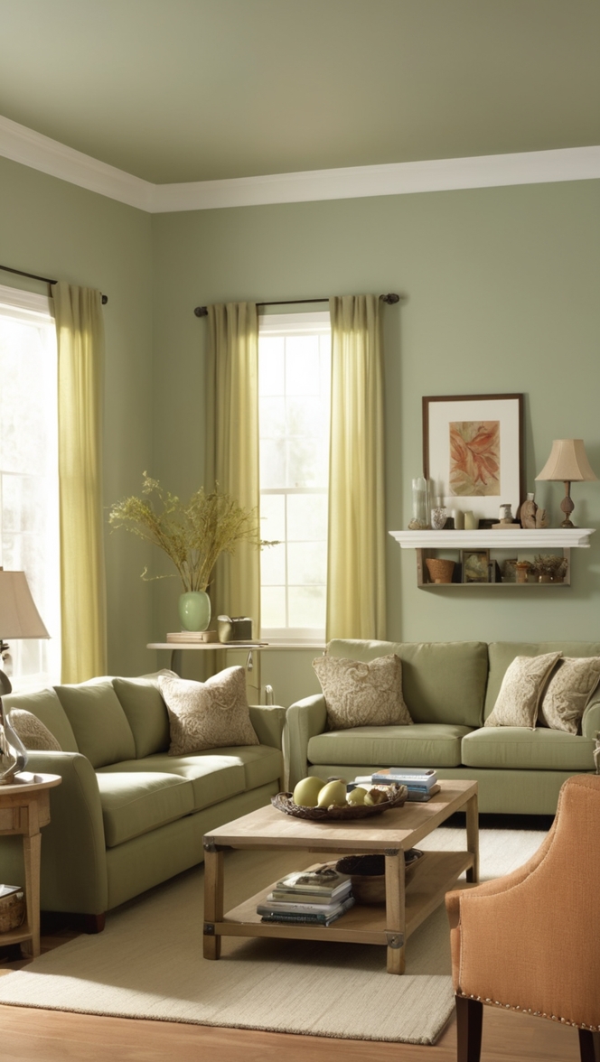 sage green sofa, living room decor, interior design, home renovation, furniture arrangement