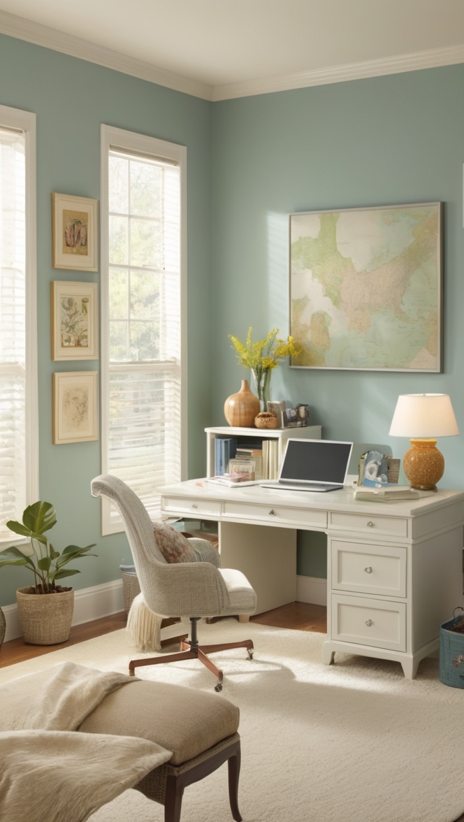 small home office design, home office organization ideas, space saving desk for home office, home office storage solutions, home office decor ideas