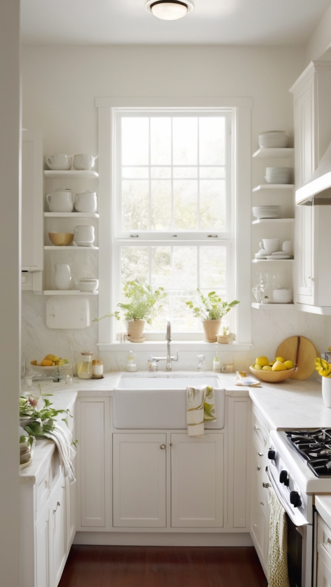 small white kitchen cabinets, white kitchen design, small kitchen renovation, small kitchen remodel, white kitchen decor