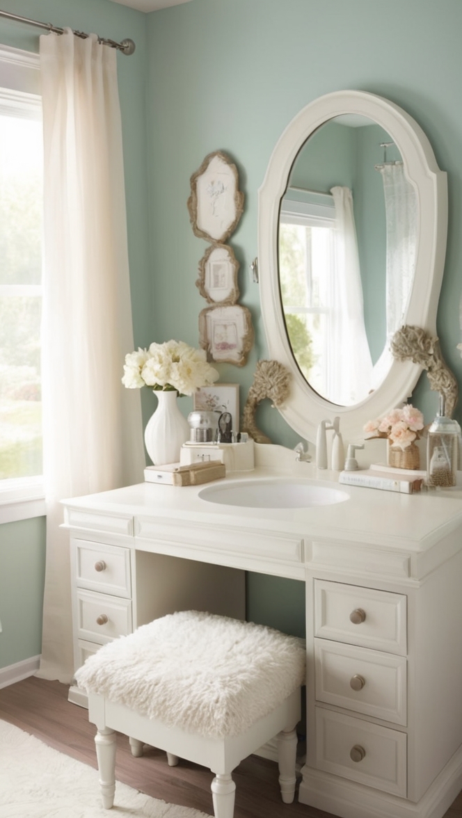 vanity storage solutions, bathroom vanity organizer, makeup vanity storage, bedroom vanity organization, vanity table organization