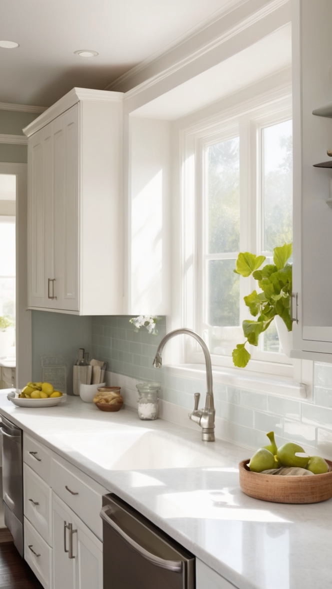 white kitchen tiles, white mosaic backsplash, white subway tile backsplash, white glass backsplash, white marble backsplash